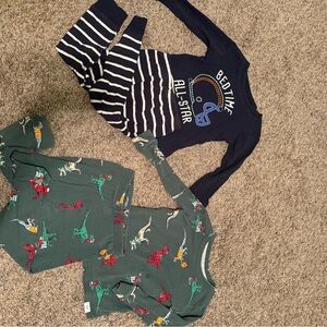 Kids Pajama Set with Dinosaurs and Stripes 2T